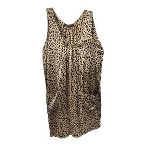 Women's Cynthia Rowley 100 % Silk Leopard Print Shift Dress Size 6